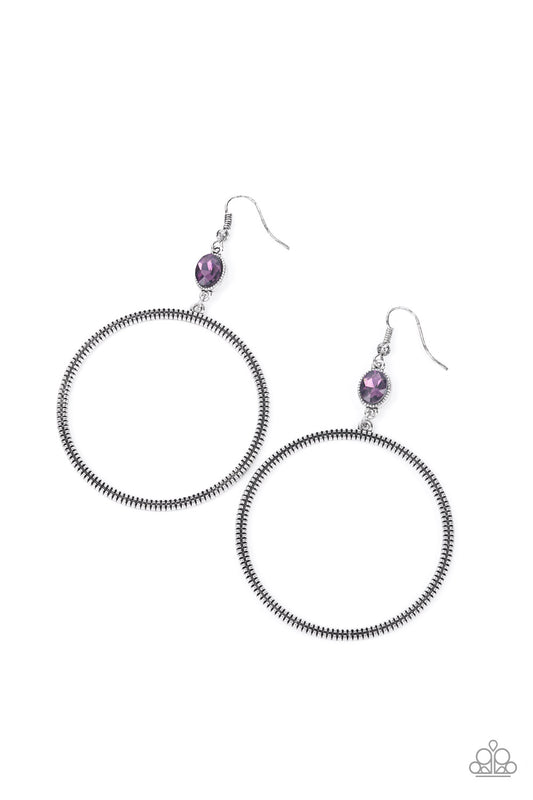 Paparazzi Earrings - Work That Circuit - Purple