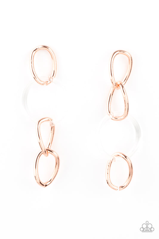 Paparazzi Earrings - Talk In Circles - Copper