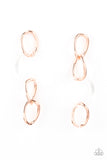 Paparazzi Earrings - Talk In Circles - Copper