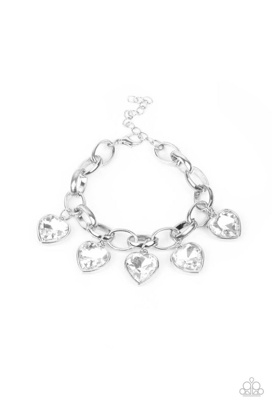 Paparazzi Bracelet - Candy Heart Charmer - White