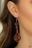Paparazzi Earrings - Twisted Torrents - Brown