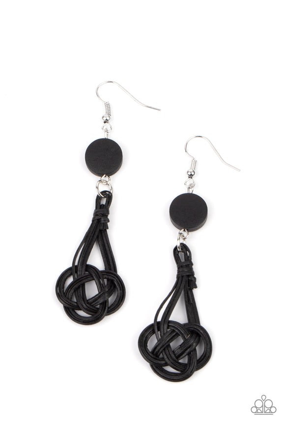 Paparazzi Earrings - Twisted Torrents - Black