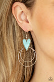 Paparazzi Earrings - Happily Ever Hearts - Blue