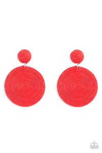 Paparazzi Earrings - Circulate The Room - Red