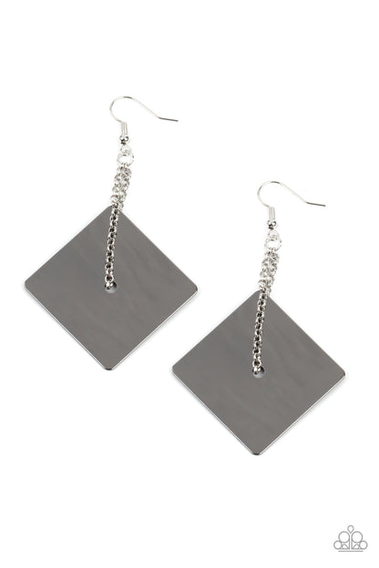 Paparazzi Earrings - Block Party Posh - Black