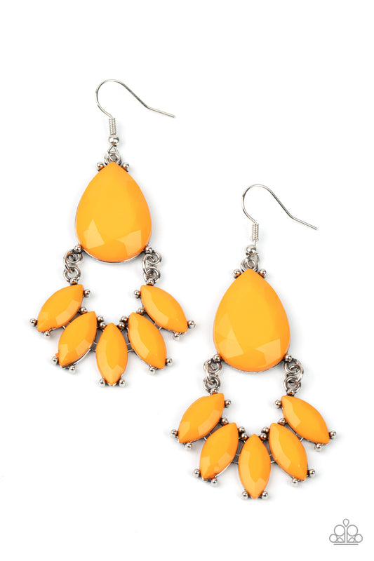 Paparazzi Earrings - POWERHOUSE Call - Orange