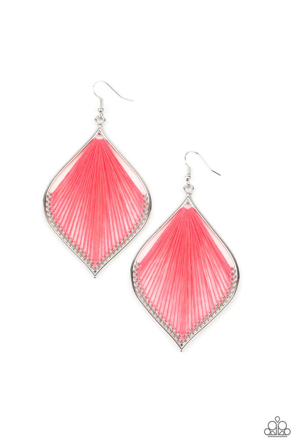 Paparazzi Earrings - String Theory - Pink