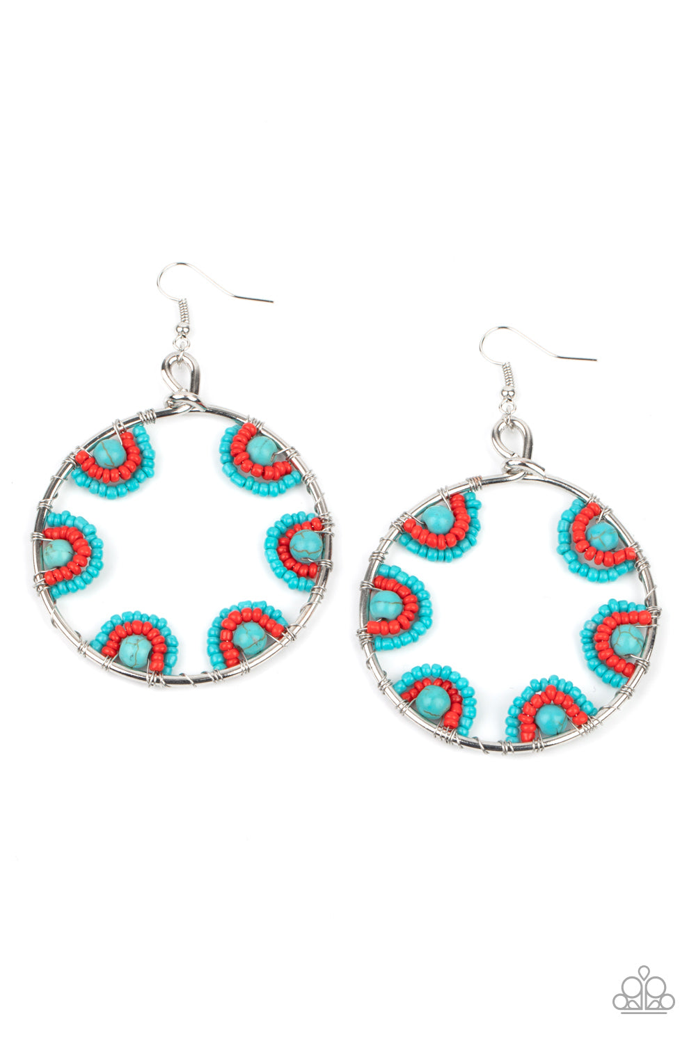 Paparazzi Earrings - Off The Rim - Blue