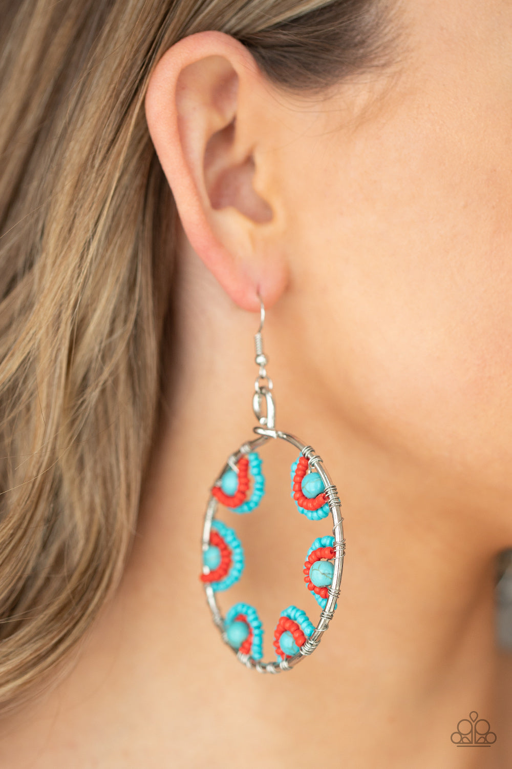 Paparazzi Earrings - Off The Rim - Blue