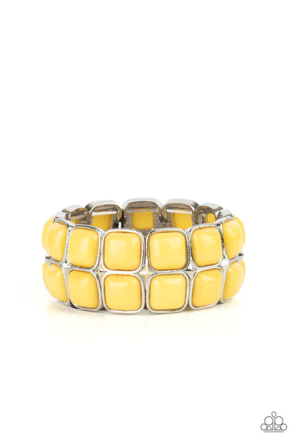 Paparazzi Bracelet - Double The DIVA-ttitude - Yellow