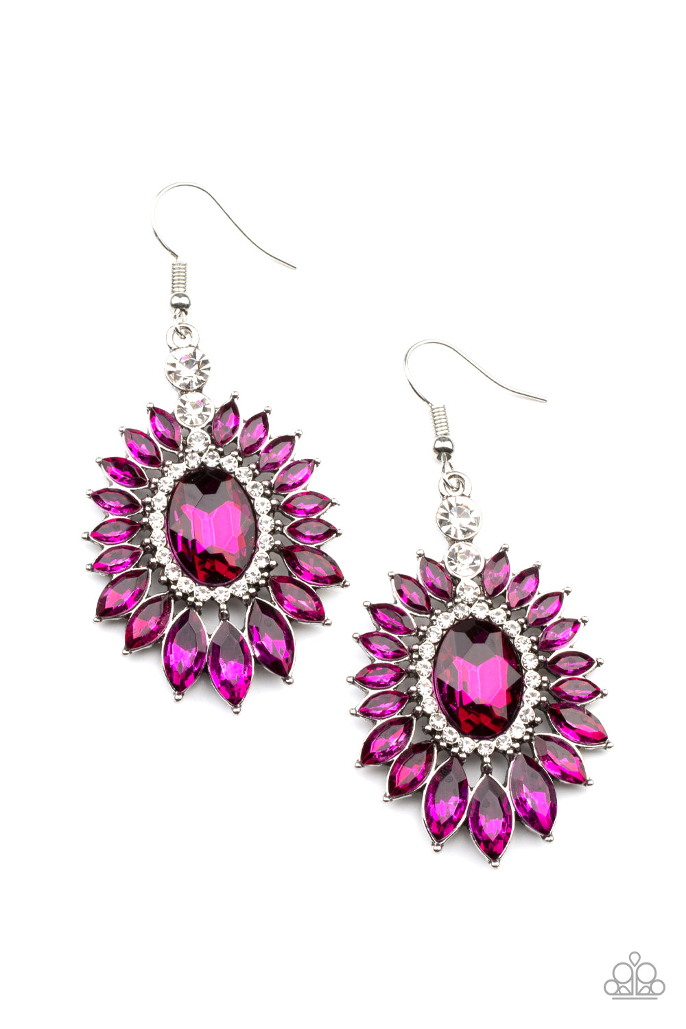 Paparazzi Earrings - Big Time Twinkle - Pink