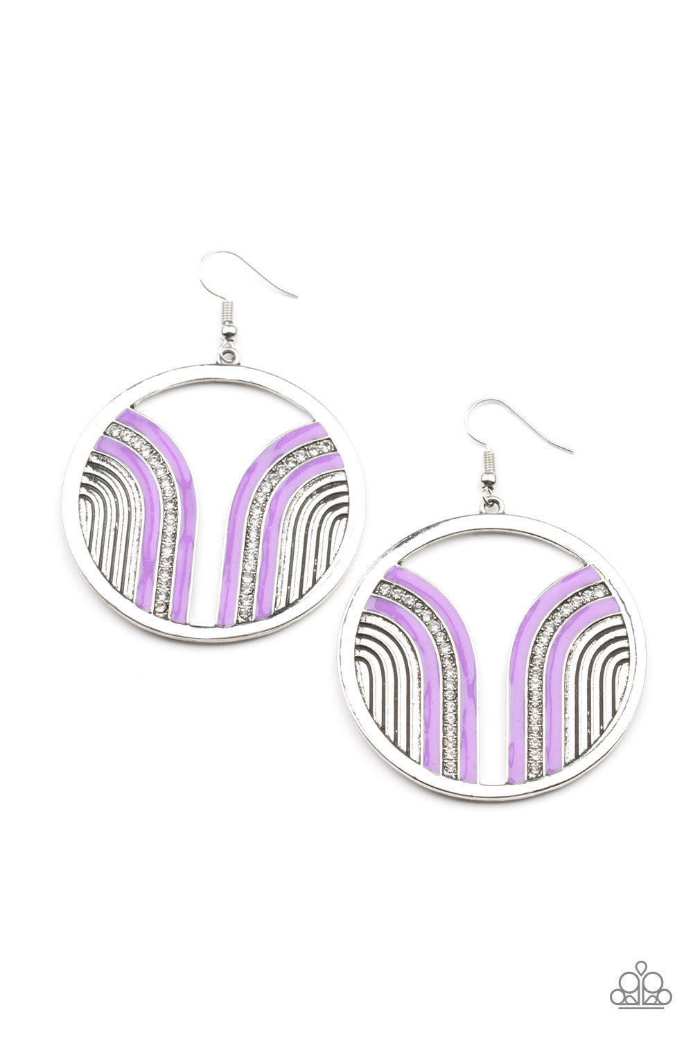 Paparazzi Earrings - Delightfully Deco - Purple