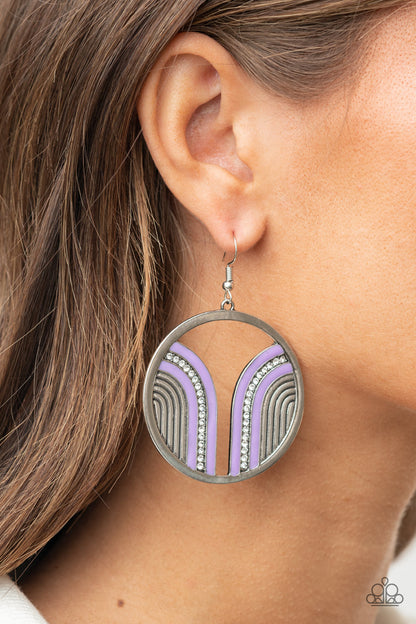 Paparazzi Earrings - Delightfully Deco - Purple