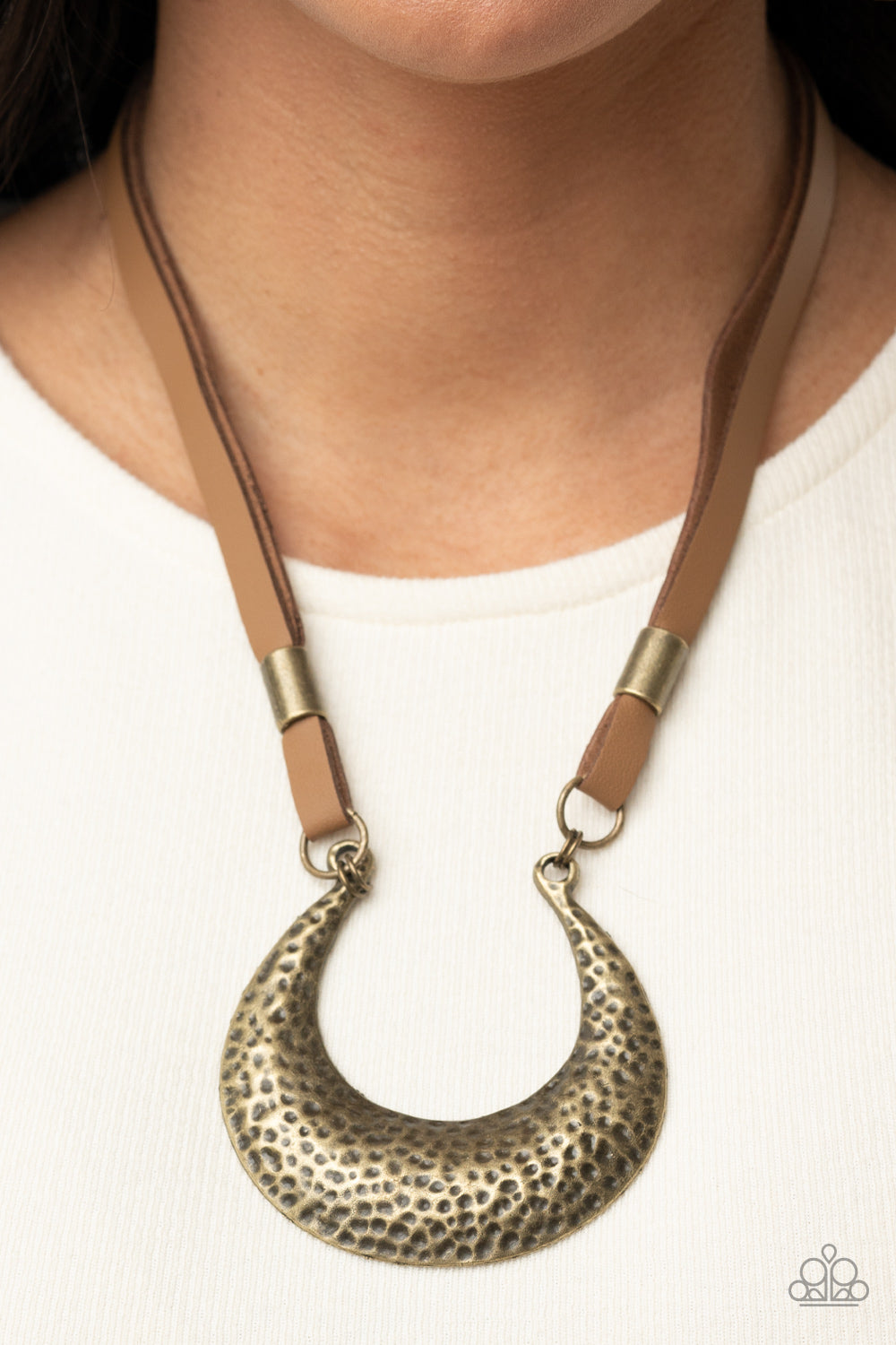 Paparazzi Necklace - Majorly Moonstruck - Brass