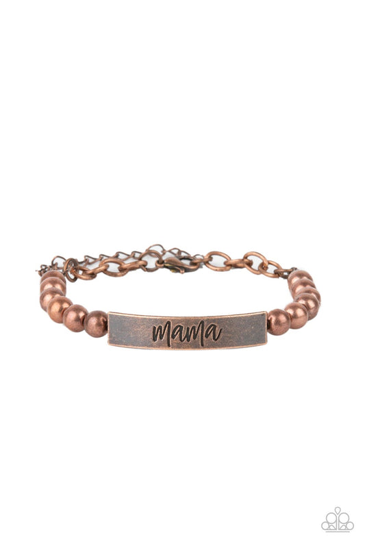 Paparazzi Bracelet - Mom Squad - Copper