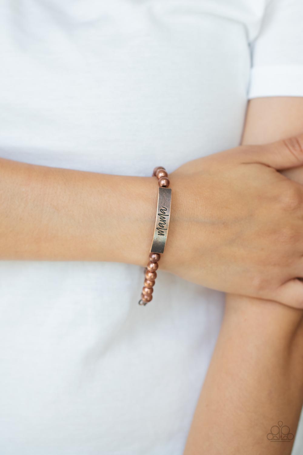 Paparazzi Bracelet - Mom Squad - Copper