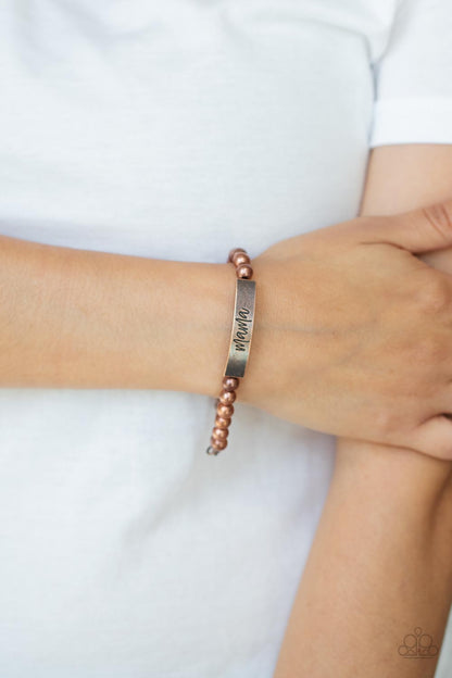 Paparazzi Bracelet - Mom Squad - Copper