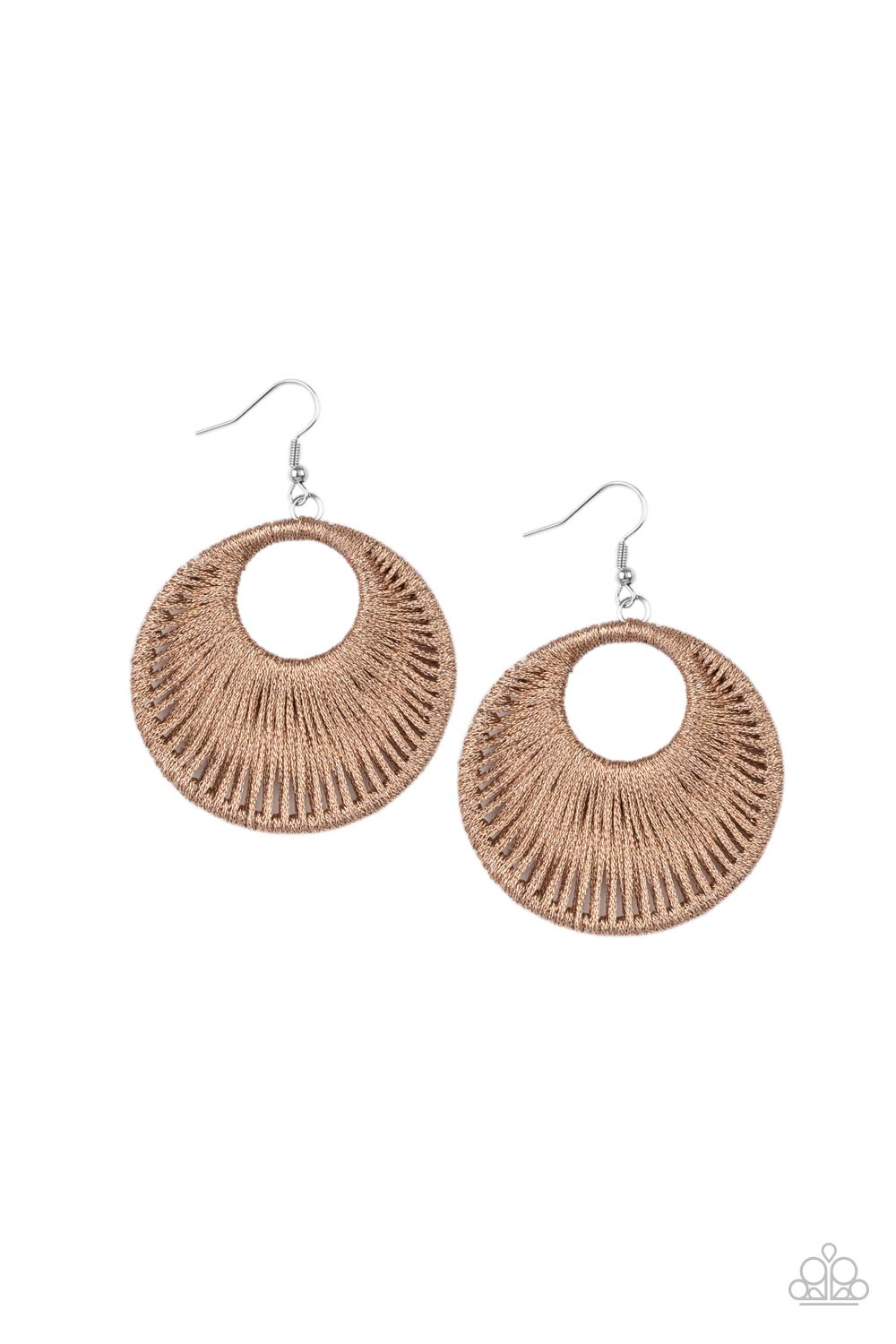 Paparazzi Earrings - Weaving My Web - Brown