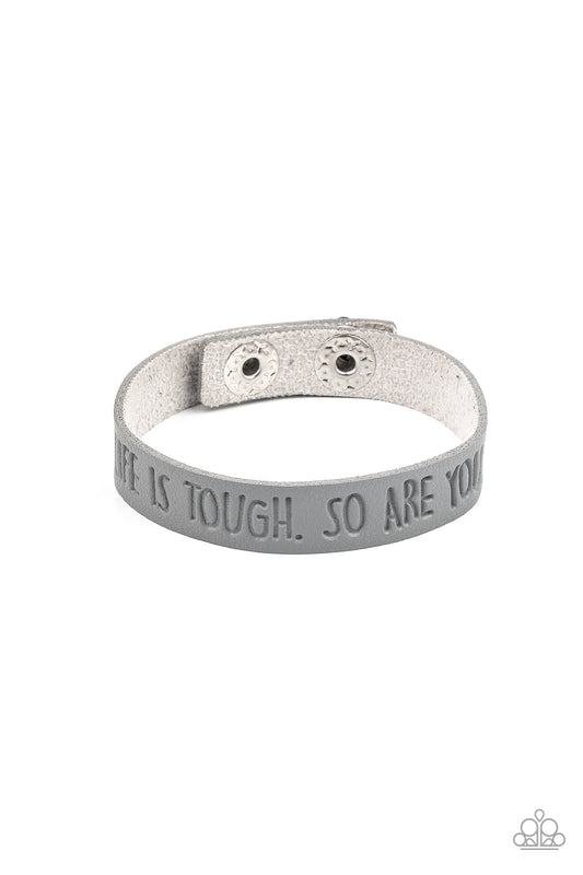 Paparazzi Bracelet - Life is Tough - Gray