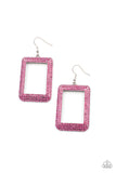 Paparazzi Earrings - World FRAME-ous - Pink