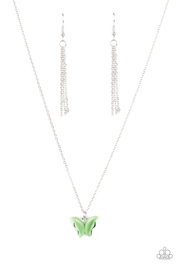 Paparazzi Necklace - Butterfly Prairies - Green