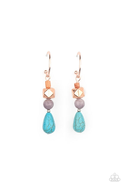 Paparazzi Earrings - Boulevard Stroll - Copper