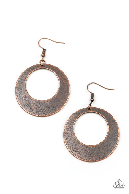 Paparazzi Earrings - Outer Plains - Copper