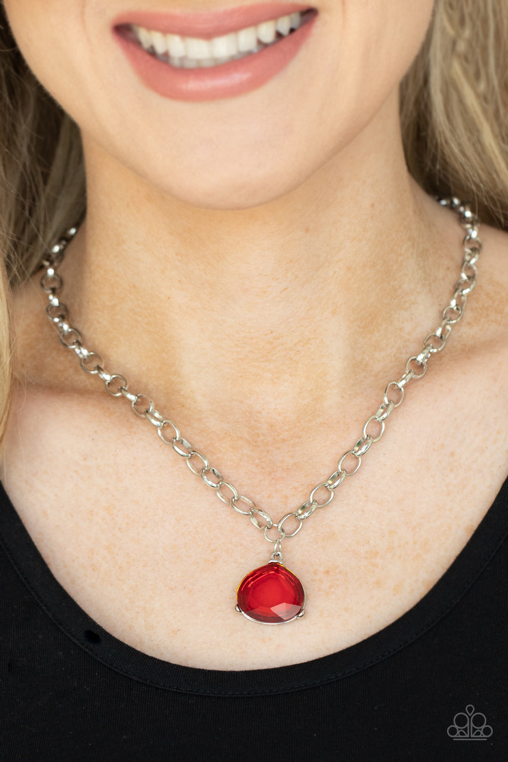 Paparazzi Necklace - Gallery Gem - Red