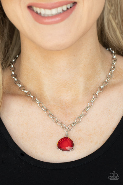 Paparazzi Necklace - Gallery Gem - Red