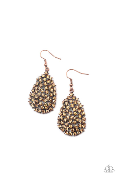 Paparazzi Earrings - Daydreamy Dazzle - Copper