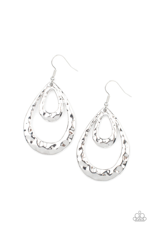 Paparazzi Earrings - Museum Muse - Silver