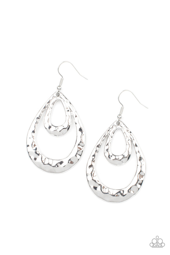 Paparazzi Earrings - Museum Muse - Silver