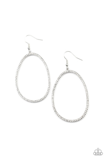 Paparazzi Earrings - OVAL-ruled! - White