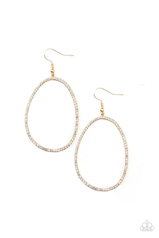 Paparazzi Earrings - OVAL-ruled! - Gold