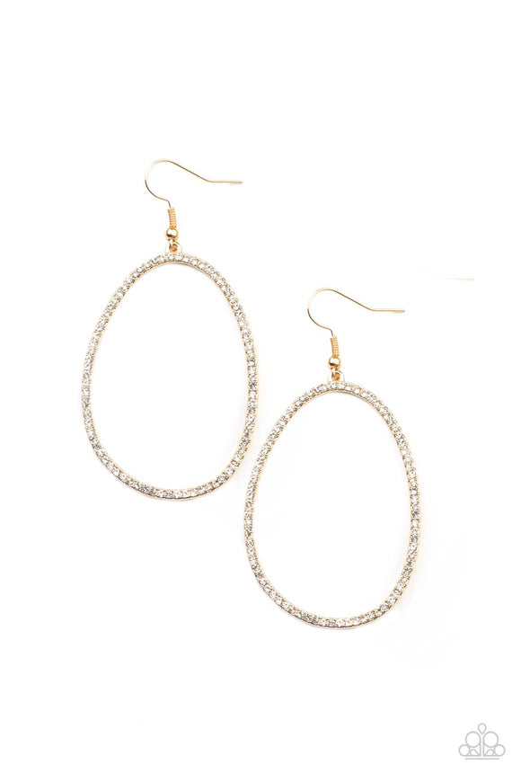 Paparazzi Earrings - OVAL-ruled! - Gold