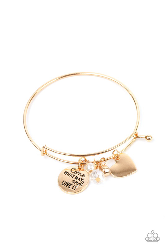 Paparazzi Bracelet - Come What May and Love It - Gold