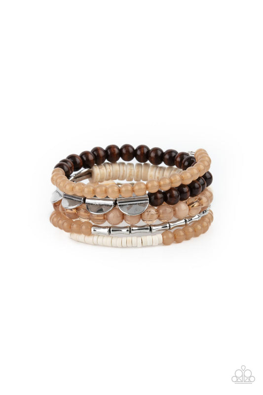 Paparazzi Bracelet - Free-Spirited Spiral - Brown