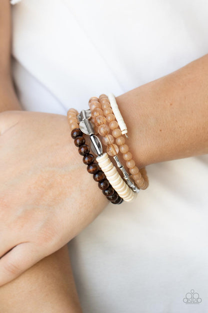 Paparazzi Bracelet - Free-Spirited Spiral - Brown