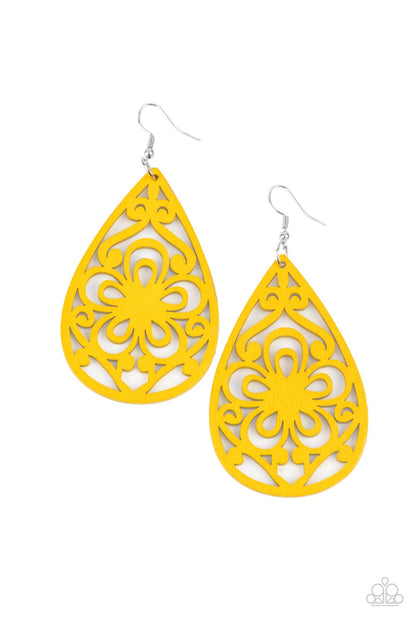 Paparazzi Earrings - Marine Eden - Yellow