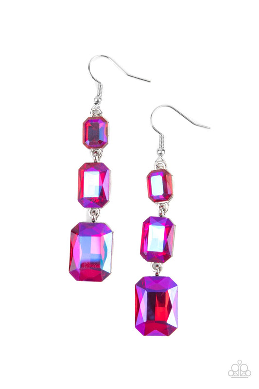 Paparazzi Earrings - Cosmic Red Carpet - Pink