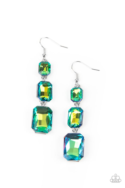 Paparazzi Earrings - Cosmic Red Carpet - Green