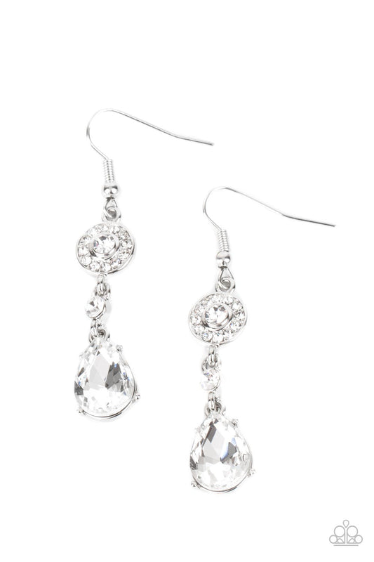 Paparazzi Earrings - Graceful Glimmer - Silver