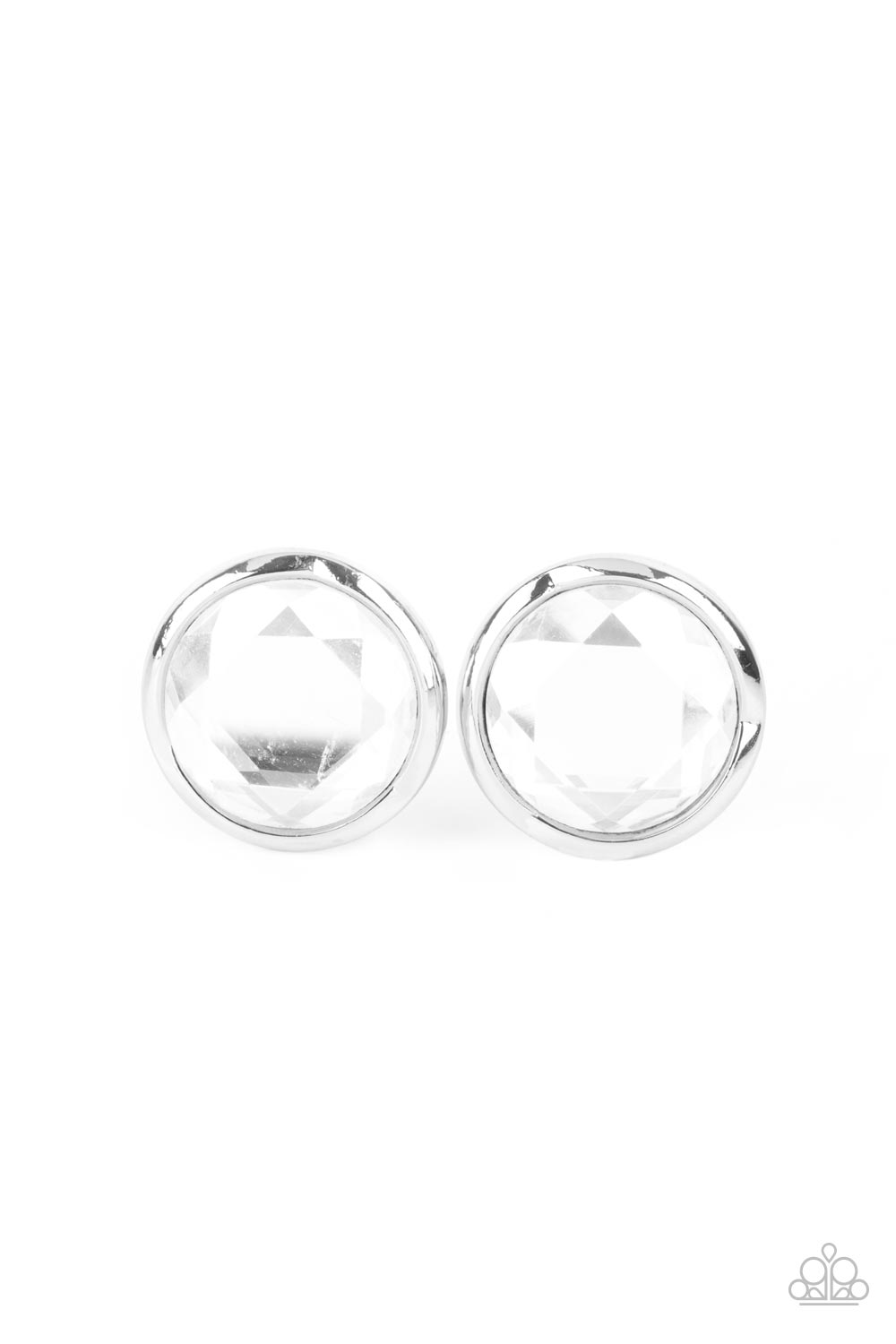 Paparazzi Earrings - Double-Take Twinkle - White