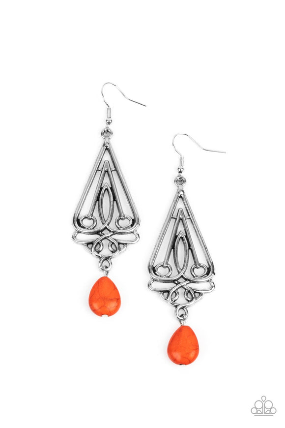 Paparazzi Earrings - Transcendent Trendsetter - Orange