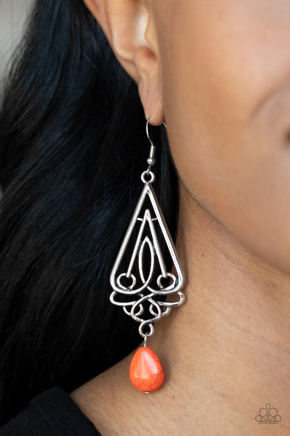 Paparazzi Earrings - Transcendent Trendsetter - Orange