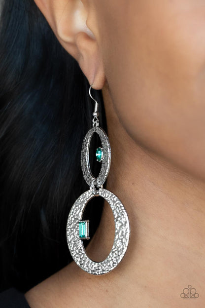 Paparazzi Earrings - OVAL and OVAL Again - Green