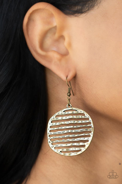 Paparazzi Earrings - Sunrise Stunner - Brass