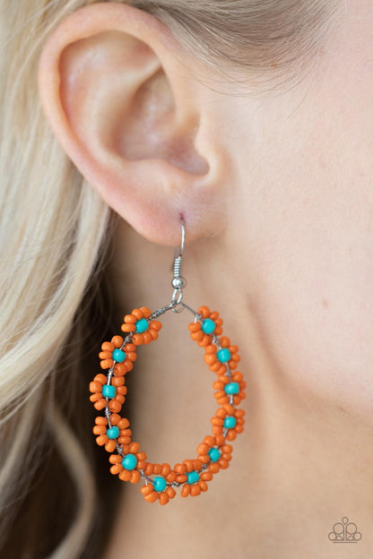 Paparazzi Earrings - Festively Flower Child - Orange