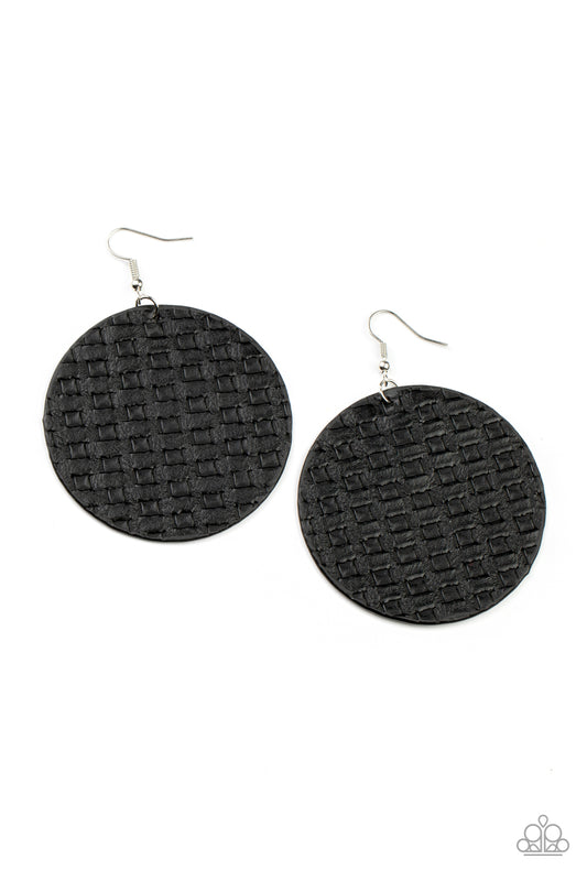 Paparazzi Earrings - WEAVE Me Out Of It - Black