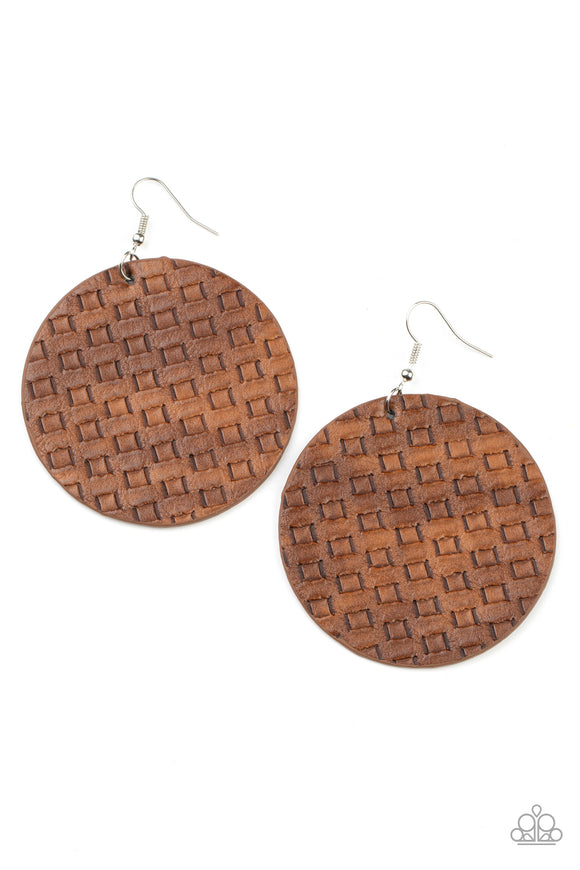 Paparazzi Earrings - WEAVE Me Out Of It - Brown
